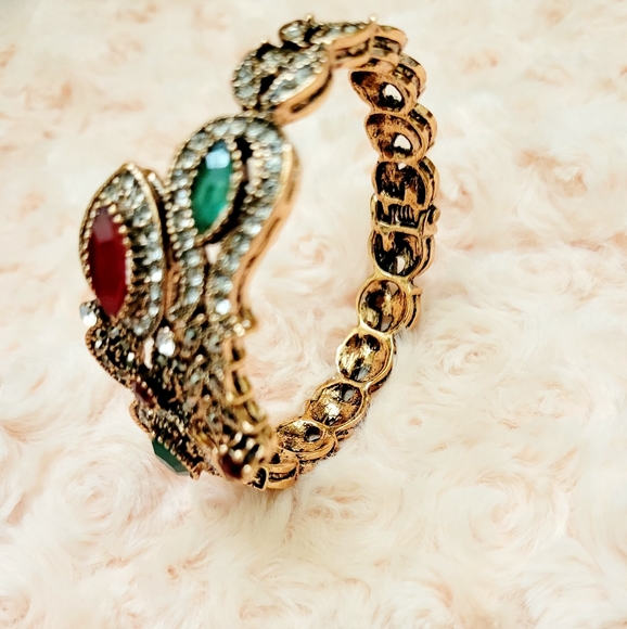 Vintage Bangles/Bracelets Emeralds & Rubies - Picture 11 of 13